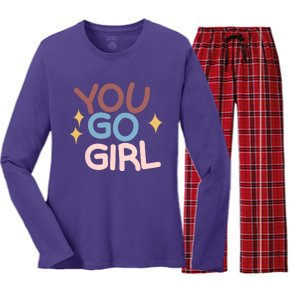 You Go Girl Retro Women's Long Sleeve Flannel Pajama Set 