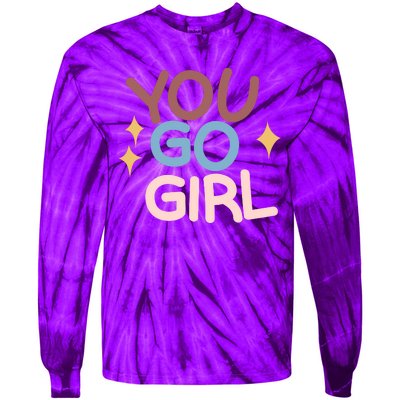 You Go Girl Retro Tie-Dye Long Sleeve Shirt