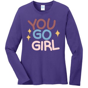 You Go Girl Retro Ladies Long Sleeve Shirt