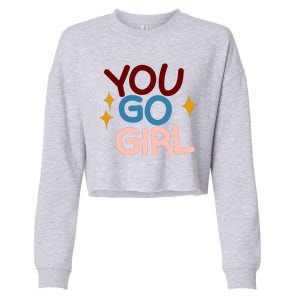 You Go Girl Retro Cropped Pullover Crew