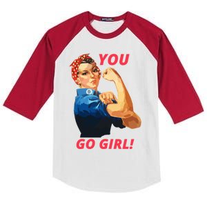 You Go Great Gift Empowering Cute Gift Kids Colorblock Raglan Jersey