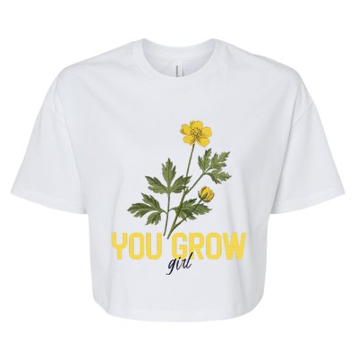 You Grow Girl Gardening And Flower Bella+Canvas Jersey Crop Tee