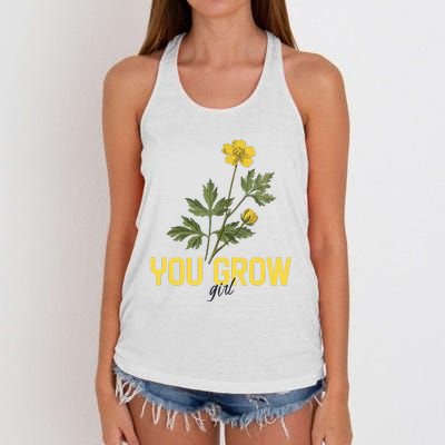 You Grow Girl Gardening And Flower Women's Knotted Racerback Tank