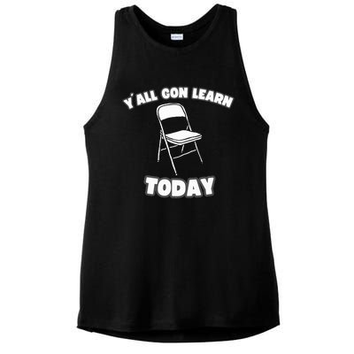 YAll Gon Learn Today Folding Chair Alabama River Ladies PosiCharge Tri-Blend Wicking Tank