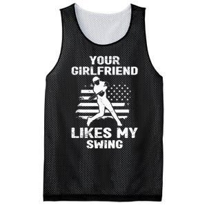 Your Girlfriend Likes My Swing Funny Baseball For Men And Children Mesh Reversible Basketball Jersey Tank