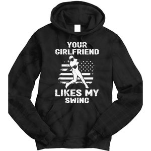 Your Girlfriend Likes My Swing Funny Baseball For Men And Children Tie Dye Hoodie