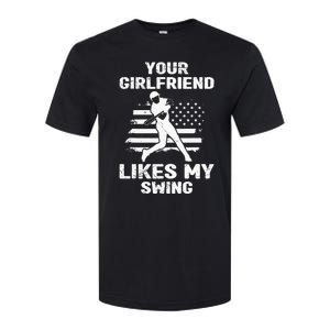 Your Girlfriend Likes My Swing Funny Baseball For Men And Children Softstyle CVC T-Shirt