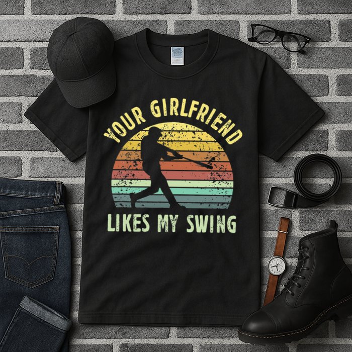 Your Girlfriend Likes My Swing Funny Baseball Tall T-Shirt