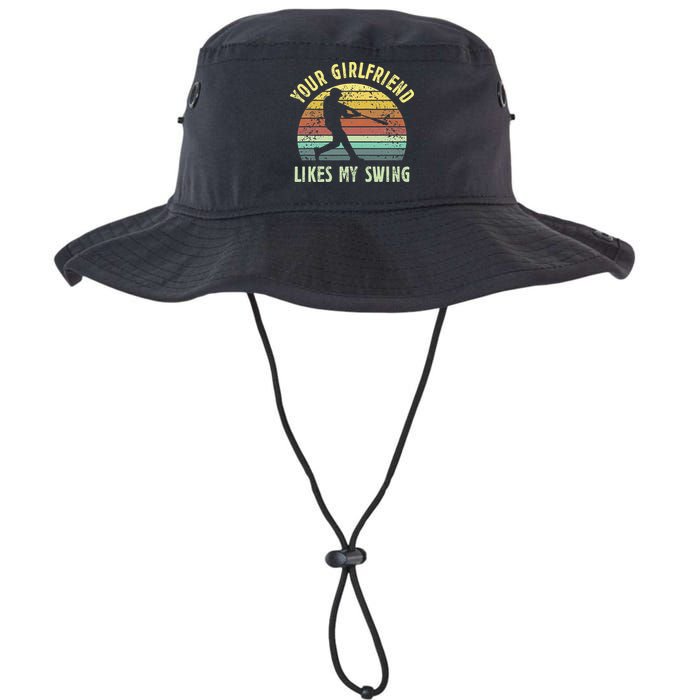 Your Girlfriend Likes My Swing Funny Baseball Bucket Hat