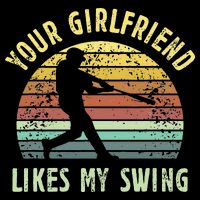 Your Girlfriend Likes My Swing Funny Baseball 16 in Basic Backpack