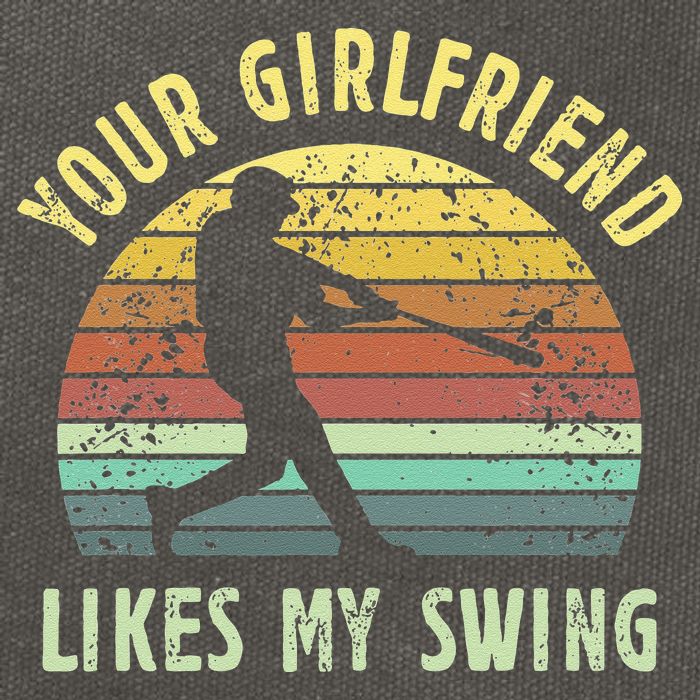 Your Girlfriend Likes My Swing Funny Baseball Cotton Canvas Backpack