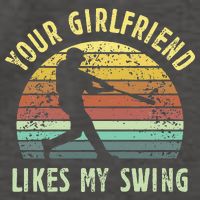 Your Girlfriend Likes My Swing Funny Baseball Vector Backpack