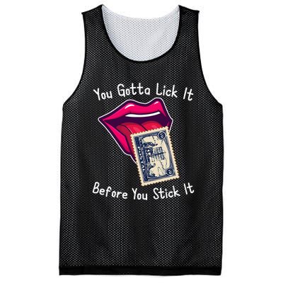 You Gotta Lick It Before You Stick It Funny Adult Joke Mesh Reversible Basketball Jersey Tank