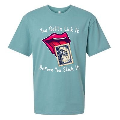 You Gotta Lick It Before You Stick It Funny Adult Joke Sueded Cloud Jersey T-Shirt