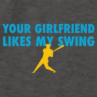 Your Girlfriend Likes My Swing Baseball Lover Vector Backpack