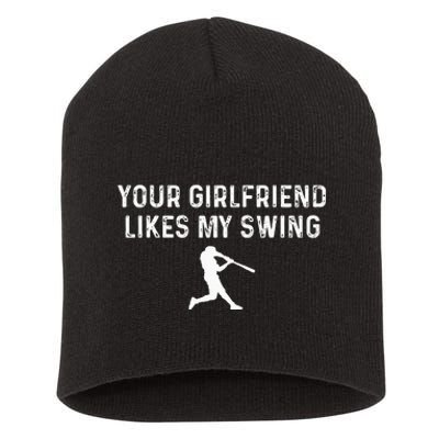 Your Girlfriend Likes My Swing Funny Baseball Short Acrylic Beanie