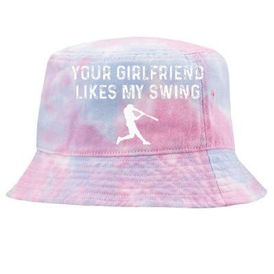 Your Girlfriend Likes My Swing Funny Baseball Tie-Dyed Bucket Hat