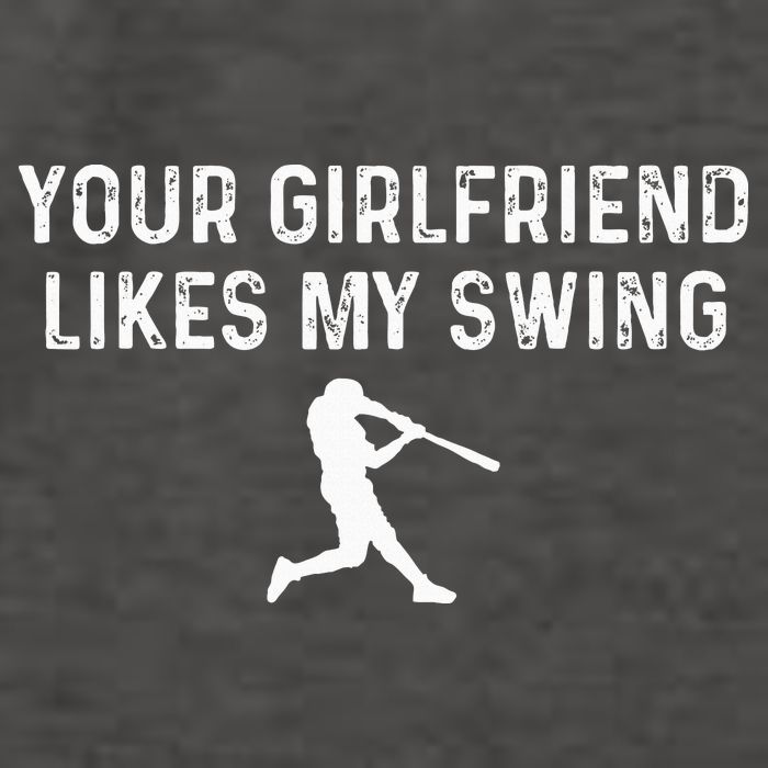 Your Girlfriend Likes My Swing Funny Baseball Vector Backpack