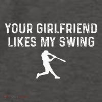 Your Girlfriend Likes My Swing Funny Baseball Vector Backpack
