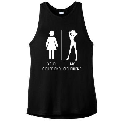 Your Girlfriend My Girlfriend Sexy Hot Bae Ladies PosiCharge Tri-Blend Wicking Tank