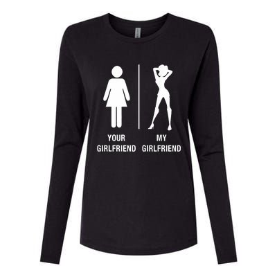 Your Girlfriend My Girlfriend Sexy Hot Bae Womens Cotton Relaxed Long Sleeve T-Shirt