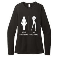 Your Girlfriend My Girlfriend Sexy Hot Bae Womens CVC Long Sleeve Shirt