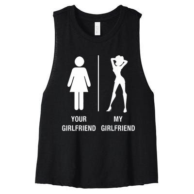 Your Girlfriend My Girlfriend Sexy Hot Bae Women's Racerback Cropped Tank