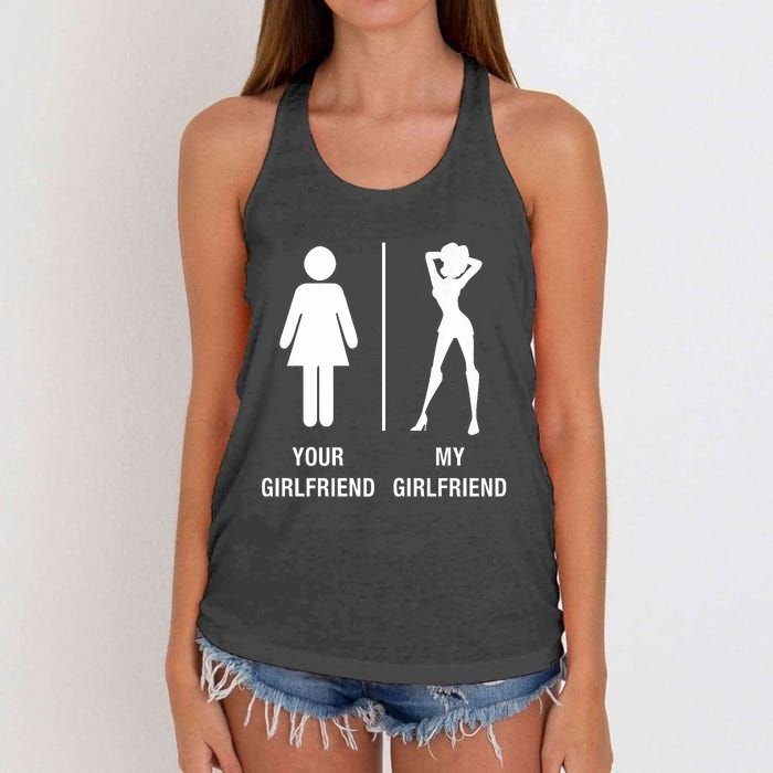 Your Girlfriend My Girlfriend Sexy Hot Bae Women's Knotted Racerback Tank