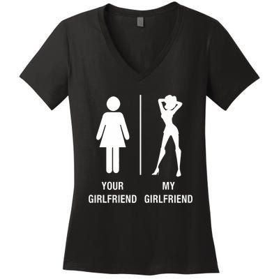 Your Girlfriend My Girlfriend Sexy Hot Bae Women's V-Neck T-Shirt