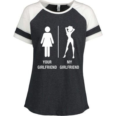 Your Girlfriend My Girlfriend Sexy Hot Bae Enza Ladies Jersey Colorblock Tee