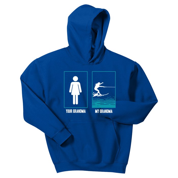 Your Grandma My Grandma Beachsports Water Skiing Funny Gift Kids Hoodie