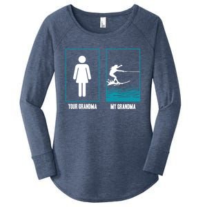 Your Grandma My Grandma Beachsports Water Skiing Funny Gift Women's Perfect Tri Tunic Long Sleeve Shirt