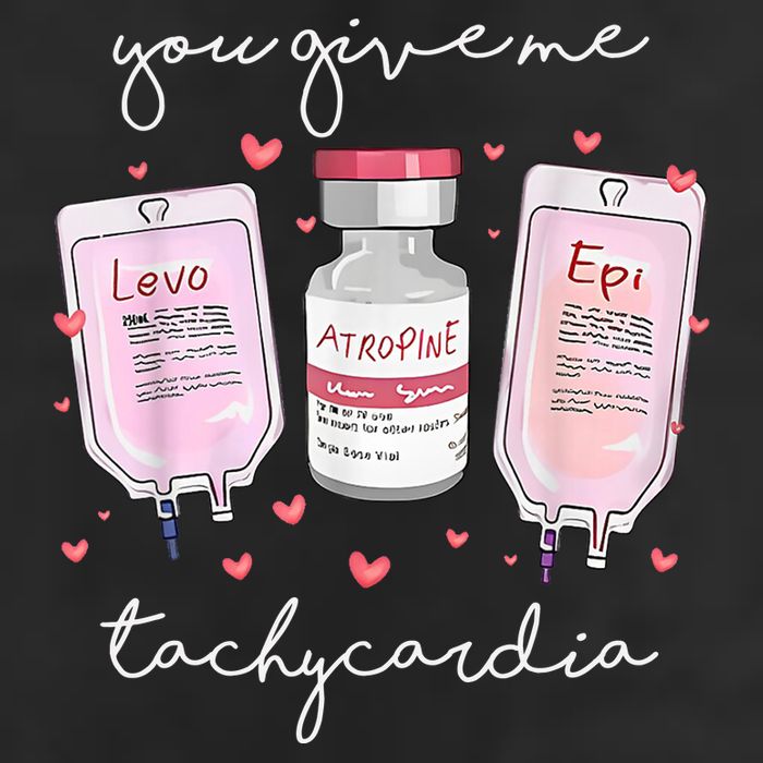 You Give Me Tachycardia Valentines Day Nurse 7 Panel Mesh Trucker Snapback Hat