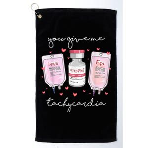 You Give Me Tachycardia Valentines Day Nurse Platinum Collection Golf Towel