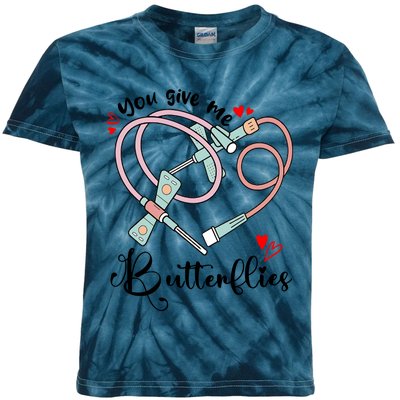 You Give Me Butterflies Phlebotomist Nurse Medical Lab Assistant Tech Lab Week Kids Tie-Dye T-Shirt