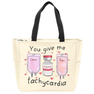 You Give Me Tachycardia Funny ICU Nurse Valentines Day Zip Tote Bag
