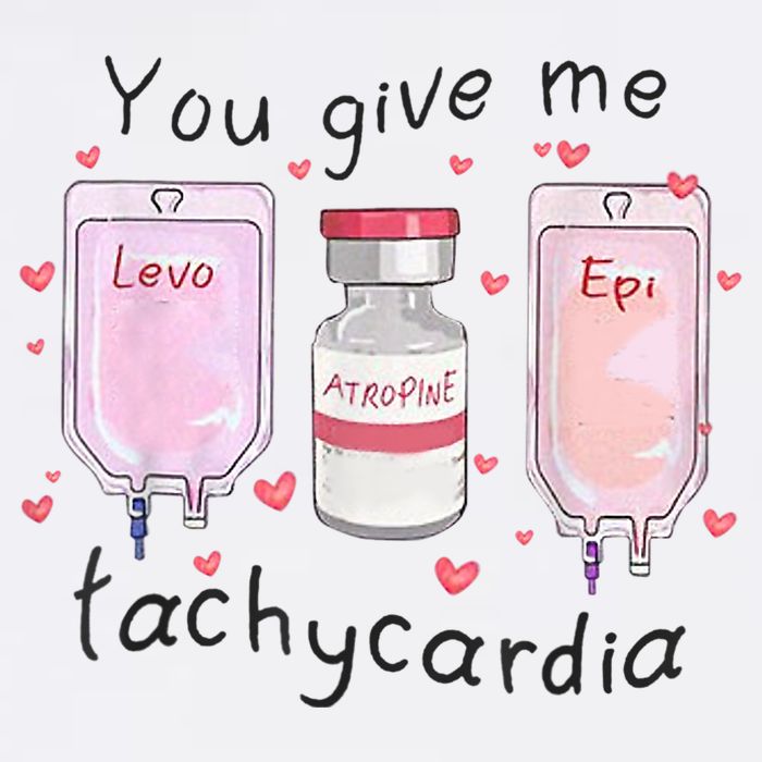 You Give Me Tachycardia Funny ICU Nurse Valentines Day Cooling Performance Crew T-Shirt