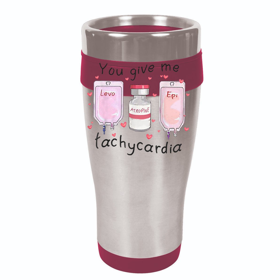 You Give Me Tachycardia Funny ICU Nurse Valentines Day V-Neck T-Shirt