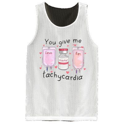 You Give Me Tachycardia Funny ICU Nurse Valentines Day Mesh Reversible Basketball Jersey Tank