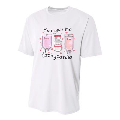 You Give Me Tachycardia Funny ICU Nurse Valentines Day Youth Performance Sprint T-Shirt
