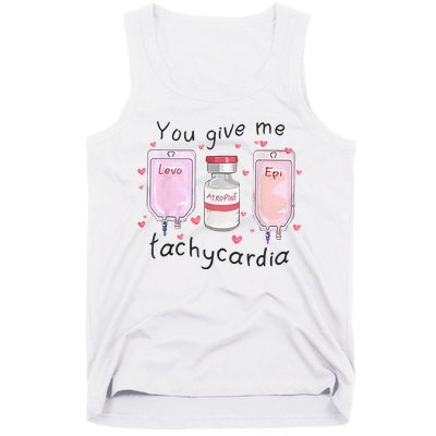 You Give Me Tachycardia Funny ICU Nurse Valentines Day Tank Top