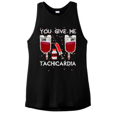 You Give Me Tachycardia Nurse Valentines Day Funny Nursing Gift Ladies PosiCharge Tri-Blend Wicking Tank