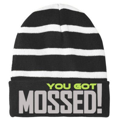 You Got Mossed Striped Beanie with Solid Band