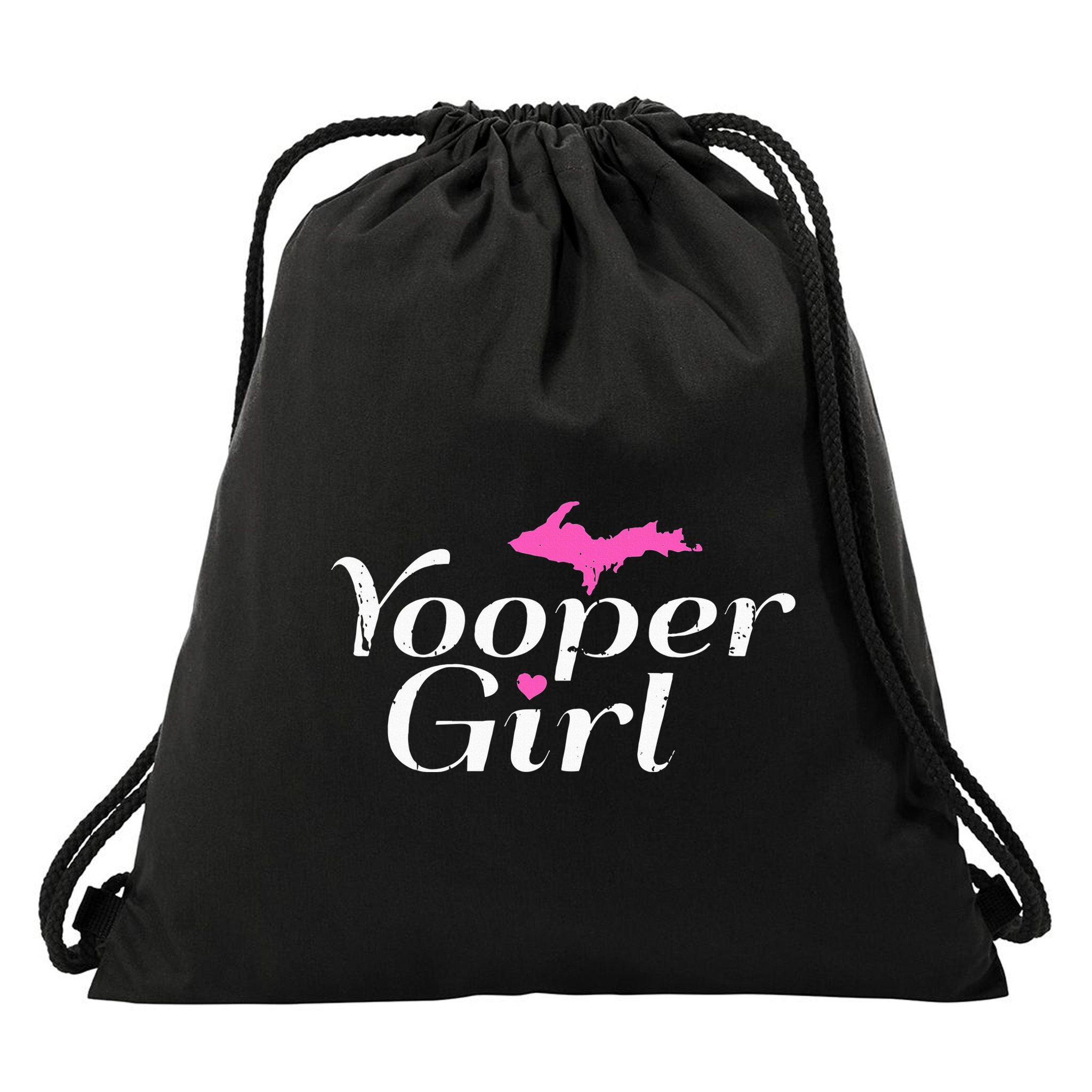 Yooper Girl Michigan Upper Peninsula Midwest Roots Drawstring Bag