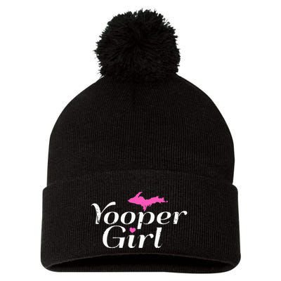 Yooper Girl Michigan Upper Peninsula Midwest Roots Pom Pom 12in Knit Beanie