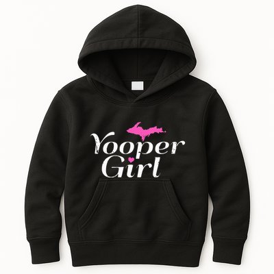 Yooper Girl Michigan Upper Peninsula Midwest Roots Kids Hoodie