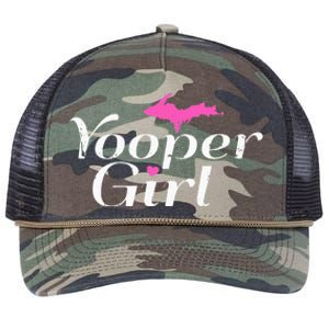 Yooper Girl Michigan Upper Peninsula Midwest Roots Retro Rope Trucker Hat Cap