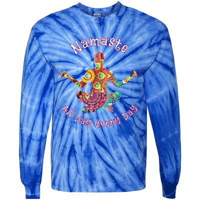 Yoga Gift Namaste All Day Every Day Yoga Pose Gift Tie-Dye Long Sleeve Shirt