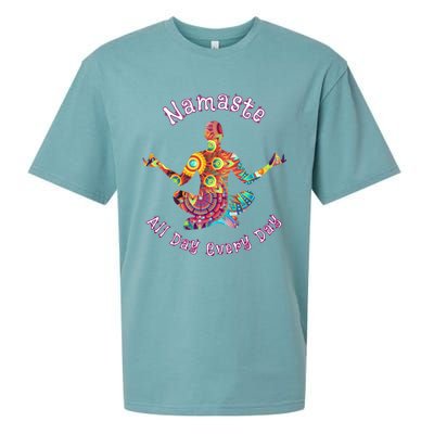 Yoga Gift Namaste All Day Every Day Yoga Pose Gift Sueded Cloud Jersey T-Shirt