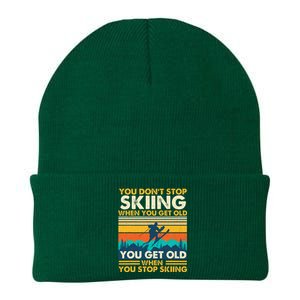 You Get Old When You Stop Skiing Winter Sports Lover Skier Knit Cap Winter Beanie